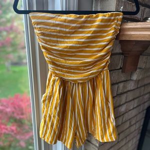 Strapless Striped Romper